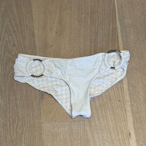 Victoria’s Secret White Bikini Bottom with Gold Accents